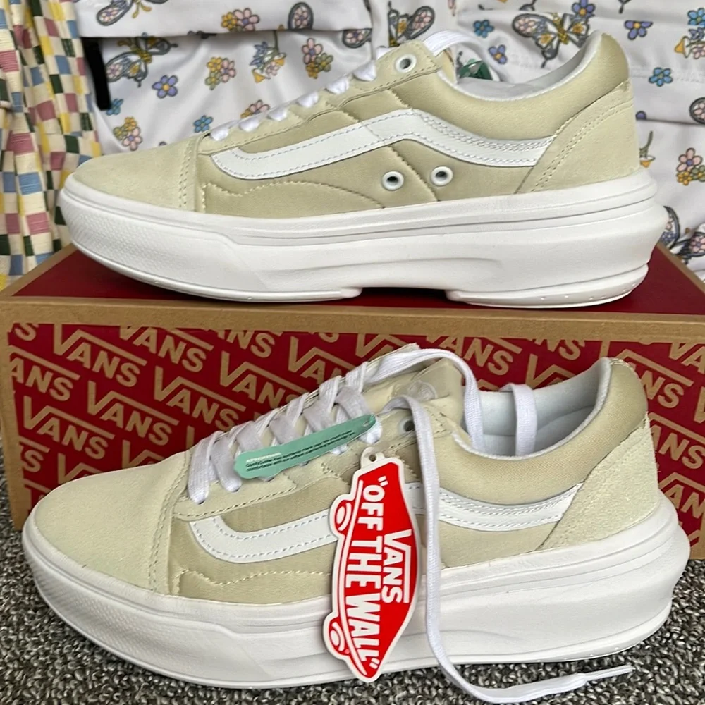 Vans WMNS Old Skool Over Sand/White VN0A705E1NF Platforms Sneakers